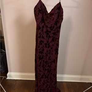 Velvet floral Sleeveless Spaghetti Strap Maxi Gown - BHLDN / Jenny Yoo